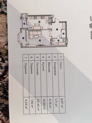 lalafo.kg квартиры в бишкеке снять: 1 комната, 56 м², Элитка, 10 этаж, ПСО (под самоотделку)
