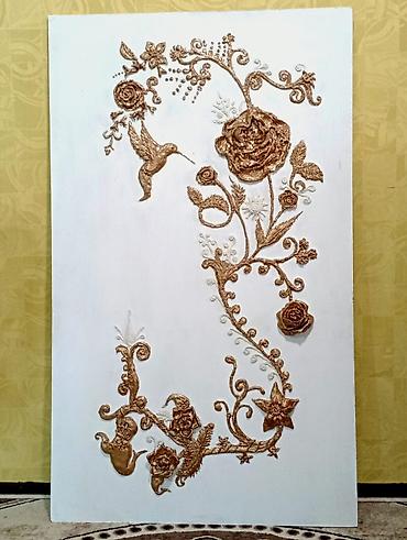 Tam əl işidir. Keyfiyyətli materialdan hazırlanıb, ev dekorasiyası