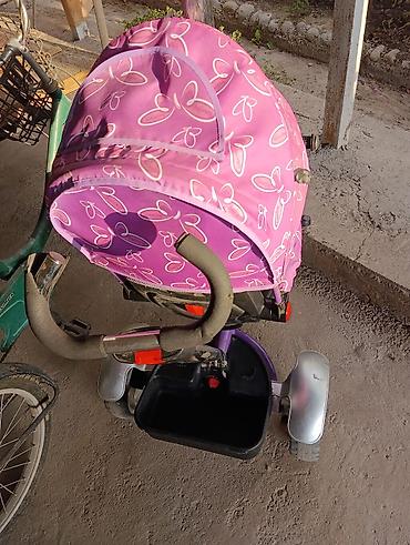 Балдар транспорту: Детский трехколесный велосипед-коляска (тип trike) с родительской — 5