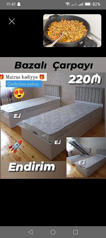 tek qrafat: Yeni, Təknəfərlik çarpayı, Bazalı, Matras ilə, Siyirməsiz — 1