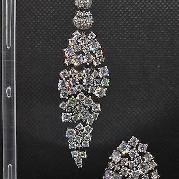 Ювелирные изделия: В комплекте: Кольцо, Серьги, Swarovski, Серебро, 925 проба — 6
