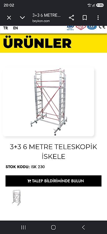 Nərdivanlar: Məhsul: Teleskopik alüminium iskelelər Variantlar və stok kodları: - — 2