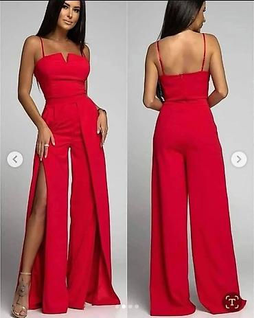 Elegantni ženski kombinezon sa visokim strukom i širokim nogavicama S