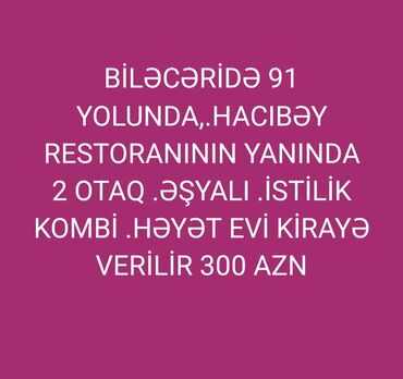 tap az binede kiraye evler: 70 kv. m, 2 otaqlı, Kombi, Qaz, İşıq