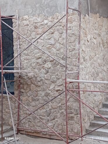 Fasad işləri: Kabançik travertin dekorativni daş usdasi — 19