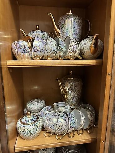 farfor nədir: Çay dəsti, rəng - Qızılı, Farfor, Almaniya — 3