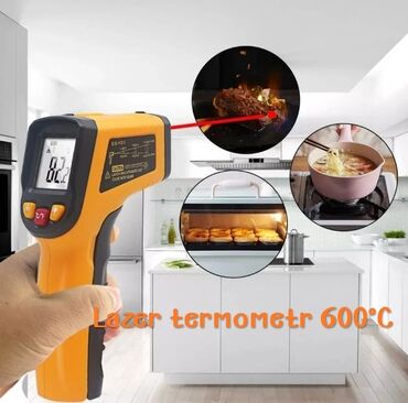 termometr lazer: Termometr -50°C ~ + 600°C 🔸️Model•NORM•TS600 🔸️istenilen Qida,maye ve