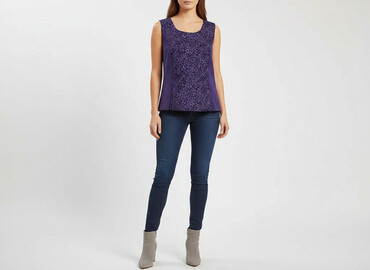 czarne bluzki z aplikacją: Top damski, rozmiar XS