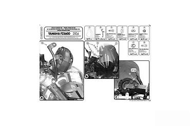 Transport: Komplet nosača vetrobrana za Yamaha FZS600 Fazer (2004) - Specifičan — 1