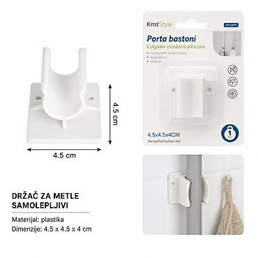 KMT mop clip 2208303 – samolepljivi držač za metle Praktičan nosač za