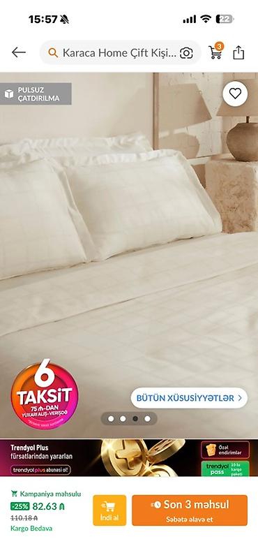 karaca home: Yeni İki nəfərlik 4 fəsil Yorgan üzü, Ünvandan götürmə, Ödənişli çatdırılma — 3