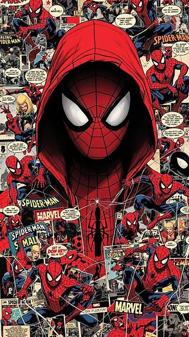 adam şəkilləri: Marvel Spider-Man temalı poster/afiş - Dizayn: Komiks kolaj üslubunda — 1