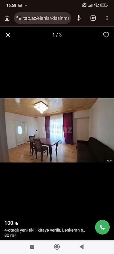 guzdek kiraye evler: Lənkəran şəhərində 3otaqlı, 80 m² sahəli mənzil kirayə təklif olunur — 4