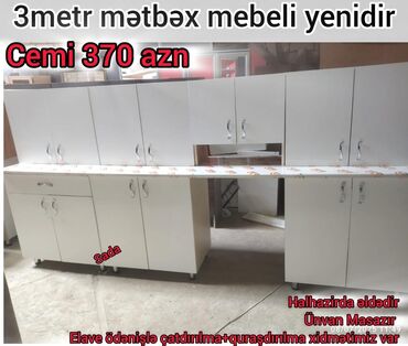 Divanlar: *Sada* 3 metr mətbəx mebeli yenidir Ümumi qiyməti 370 AZN Hazırdır