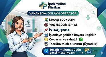 satış məsləhətcisi: Çağrı mərkəzi operatoru tələb olunur, İstənilən yaş, Təcrübəsiz — 1