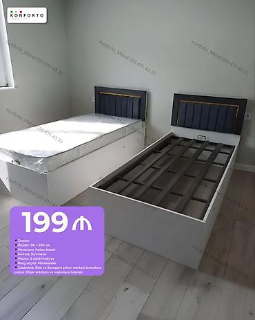 Açılan bazalı tək nəfərlik çarpayı - Ölçü: 90 × 200 sm - Mexanizm