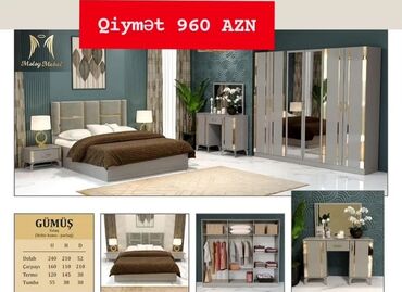 Yataq otağı dəstləri: 2 təknəfərlik çarpayı, Dolab, Tumba, 2 tumba, Azərbaycan, Yeni -da lalafo.az — 28 Yataq otağı dəstləri: 2 təknəfərlik çarpayı, Dolab, Tumba, 2 tumba, Azərbaycan, Yeni — 28