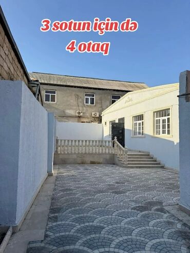 тап аз недвижимость: 3 sot torpaq sahəsində 4 otaqlı həyət evi. - Geniş, daş döşəməli