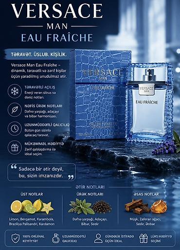 canta kişi ucun: Versace Man Eau Fraîche – kişilər üçün Eau de Toilette 1:1 — 1