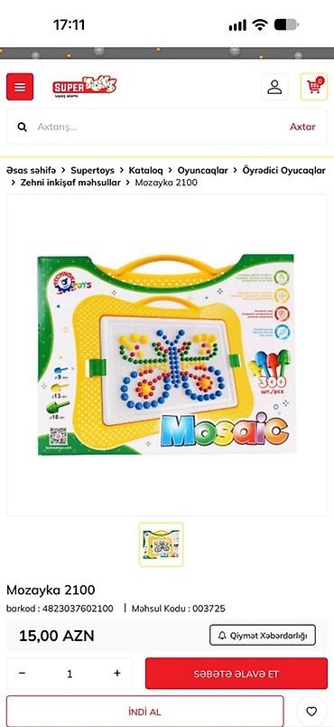 qrafik planset irsad: Technok Toys “Mosaic” mozayka dəsti – 300 ədəd rəngarəng düyməciklərlə — 1
