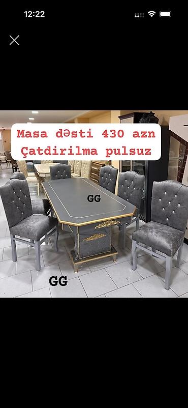 Masa dəsti – 430 AZN Çatdırılma pulsuz - Rəng: tünd boz (qrafit) və