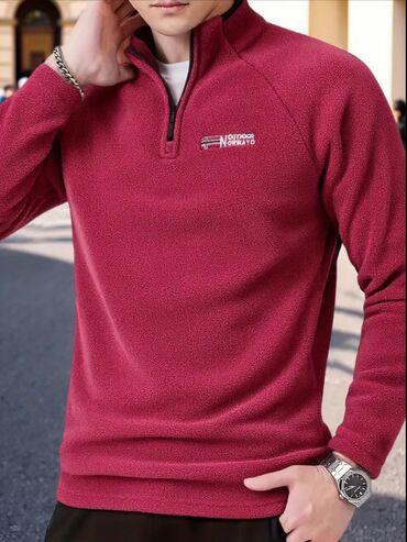 yun koynekler: Məhsul: Kişi flis sviter - Rəng: Tünd qırmızı/bordo - Material at lalafo.az yun koynekler: Məhsul: Kişi flis sviter - Rəng: Tünd qırmızı/bordo - Material