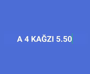 ağ zoğal: Məhsul: A4 kağızı Qiymət: 5.50 Təsvir: - Standart A4 ölçüsü