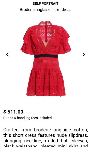 Haljine: Self portrait broderie anglaise dress. Isti model self-portrait Crvena na lalafo.rs — 7 Haljine: Self portrait broderie anglaise dress. Isti model self-portrait Crvena — 7