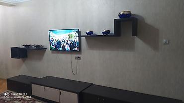 divarda kitab refleri: İşlənmiş, Düz TV altlığı, Polkalı, Laminat — 2