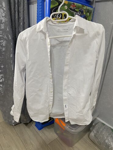 рубашка zara: Детский топ, рубашка, цвет - Белый, Б/у