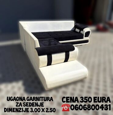 Ugaone garniture: Ugaona garnitura za sedenje Ugaona je od eko koze kombinacijom — 9