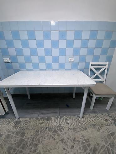 study table: Кухонный комплект: стол и стул - Стол прямоугольный, стационарный — 1