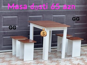 Masa və oturacaq dəstləri: Yeni, 4 stul