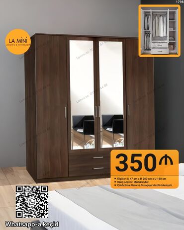 Komodlar: Açılan, 4 qapılı Düz dolab, Qarderob, paltar dolabı
