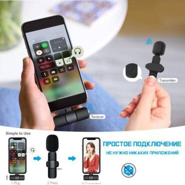 android телефон: Двойной беспроводной микрофон (петличка) WM K9 для смартфона на
