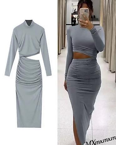 Haljine: Haljine duge sa elastinom. crna,tamno siva,svetlo siva,oker/tamno — 30