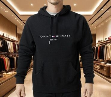 одежда женс: Мужская толстовка, Все размеры, Tommy Hilfiger, Новый, цвет - Черный, Платная доставка