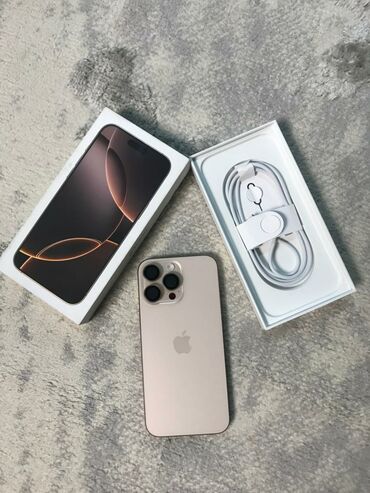 мобильные бу телефоны: IPhone 16 Pro Max, Колдонулган, 256 ГБ, Заряддоочу түзүлүш, Каптама, Куту, 99 %