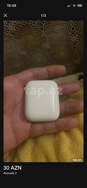 airpods 2 ikinci el: İşlənmiş Simsiz (Bluetooth) Qulaqcıqlar, Apple, rəng - Ağ — 2