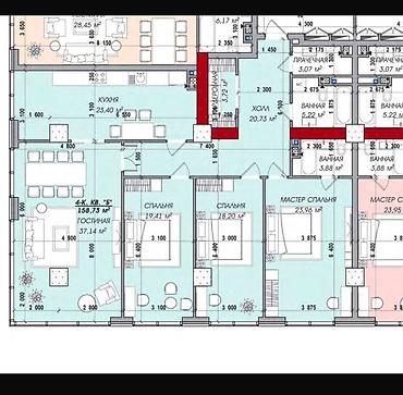 royal: 4 комнаты, 158 м², Южная Магистраль Элитка, 12 этаж, ПСО (под самоотделку) — 3