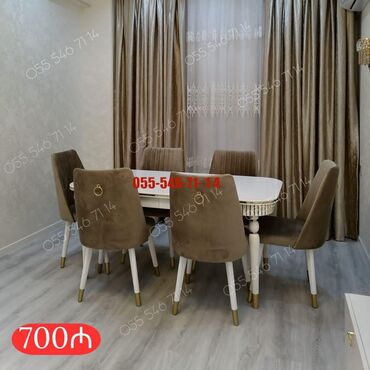 Divan və masa dəstləri: Qonaq otağı üçün, Yeni, 6 stul