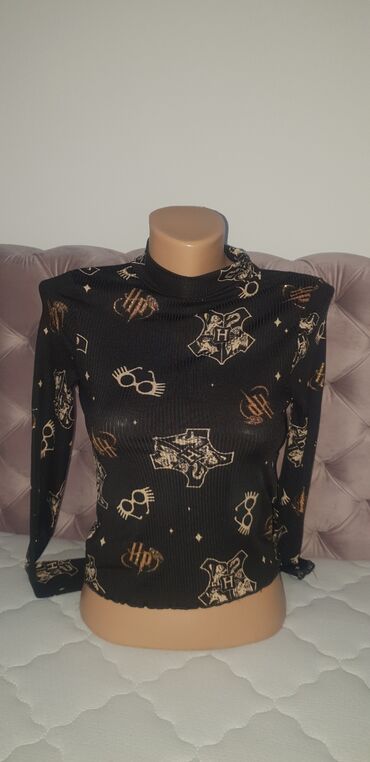 burberry long sleeve shirts: S (EU 36), Pamuk, Jednobojni, Sa ilustracijom, bоја - Crna