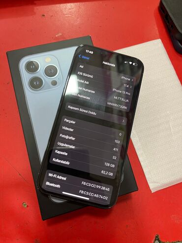 iphone 13 pro ikinci el fiyatları: IPhone 13 Pro, 128 ГБ, Синий, Face ID