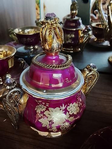 nimçə: Çay dəsti, rəng - Bənövşəyi, Keramika, 6 nəfərlik — 5