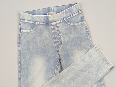 beżowe mom jeans: Spodnie jeansowe, H&M, 10 lat, 134/140, stan - Dobry