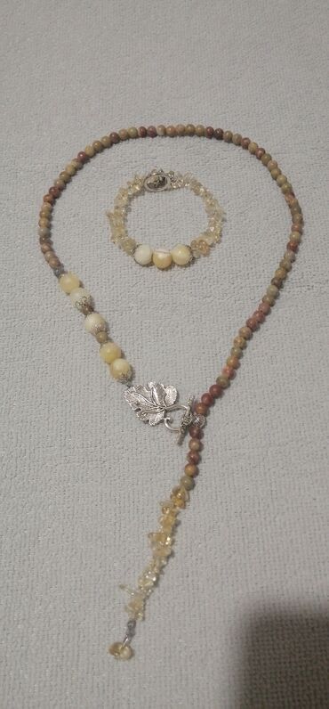 драгоценные камни: Браслет, ожерелье. С натуральными камнями (агат, песочная яшма