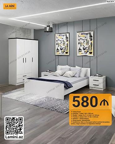 Ev və bağ: Məhsul: Yataq Dəsti (Kod: 2071) Komplekt: - Çarpayı: 1 ədəd, 160 × — 1