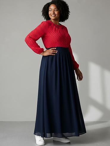 fendi cantalar: Iki rəngli maksi don - Stil: üst hissəsi qırmızı-qara xırda xallı — 3