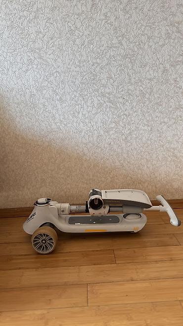 üçtəkərli samokat: Ağ-boz rəngdə orijinal, çoxfunksiyalı MIJIAQI 01 uşaq samokatu/skuteri — 4