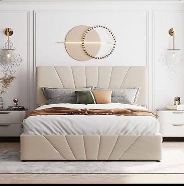 Двуспальные кровати: Двуспальная кровать, Новый, С ящиком для хранения, длина - 200 см — 18